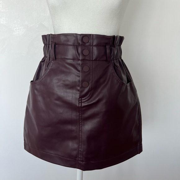 Zara Woman Vegan Leather High Rise Skirt - Picture 3 of 6